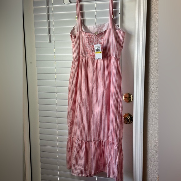 MICHAEL KORS Ring Strap Striped Midi Dress - Picture 9 of 12